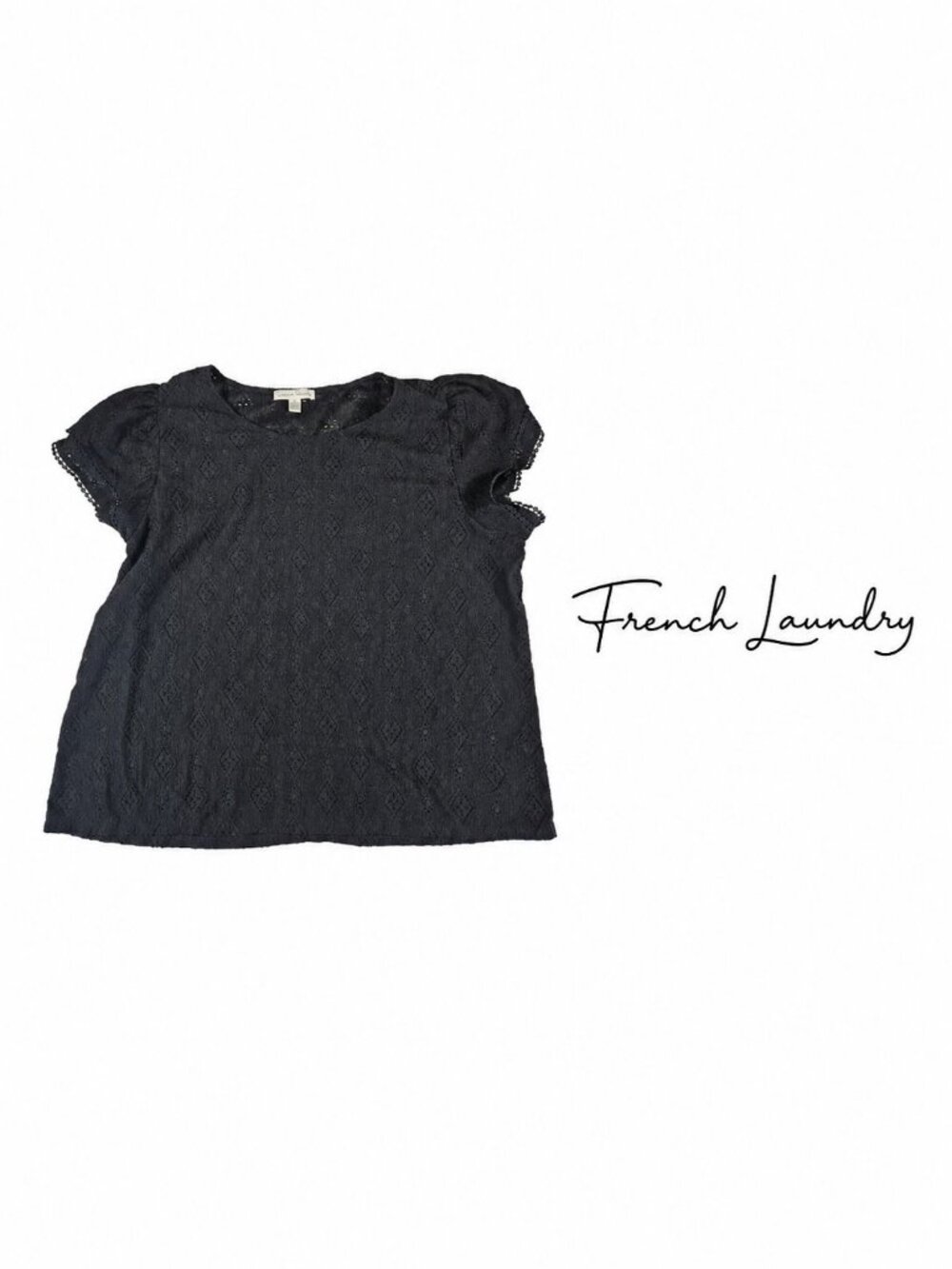 French Laundry Black Lace Top 3XL